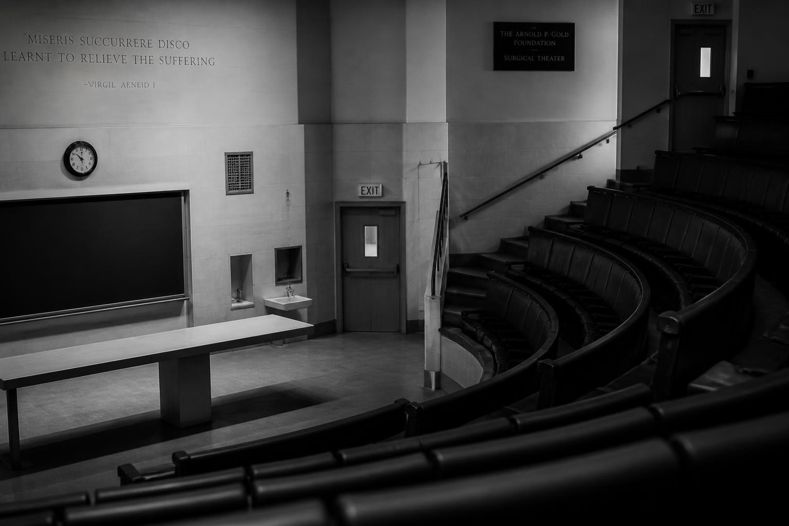 Surgical team at work in a teaching theatre
